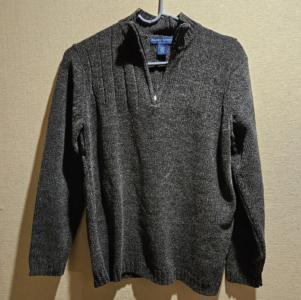 Karen Scott Women's Sweater, Size P/S, Dark Grey